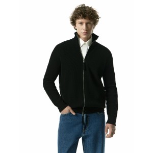 Men autumn winter wool blend yarn knitted Cardigan