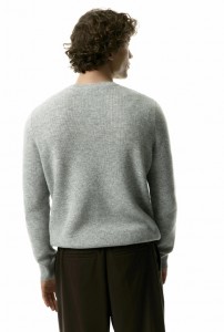 Men autumn winter wool blend yarn knitted crew neck Top