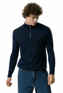 Men autumn winter wool blend yarn knitted Top