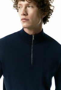 Men autumn winter wool blend yarn knitted Top