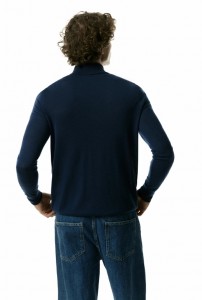 Men autumn winter wool blend yarn knitted Top