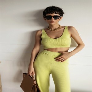 Women’s 55%acrylic 45%cotton knitted 3sets cardigan top shorts