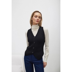 Women’s 50%wool 50%acrylic knitted Vest