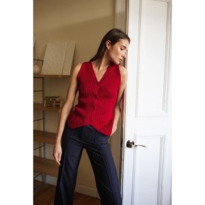 Women’s 50%wool 50%acrylic knitted Vest