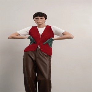 Women’s 50%wool 50%acrylic knitted Vest