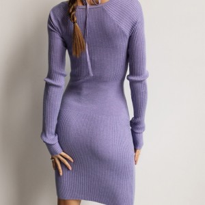 haut tricoté en nylon viscose pour femme avec crochet yeux fonctionnel soutien-gorge et robe en tricot à patte arrière