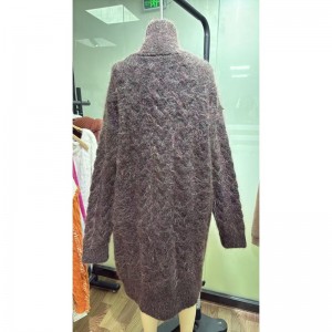 Ladies high rate mohair blend yarn knitted cardigan