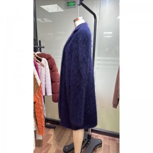 Ladies high rate mohair blend yarn knitted cardigan